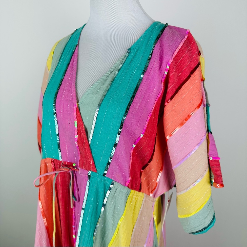 Sundress Deva Multi Stripe Sequin Resort Wear Sum… - image 7